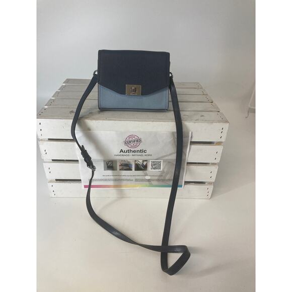 MICHAEL KORS MINI BLUE PEBBLED LEATHER WOMENS CROSBODY BAG - Picture 2 of 14